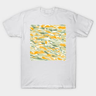 Bright Green and Yellow Flowing Abstract Water Blobs T-Shirt